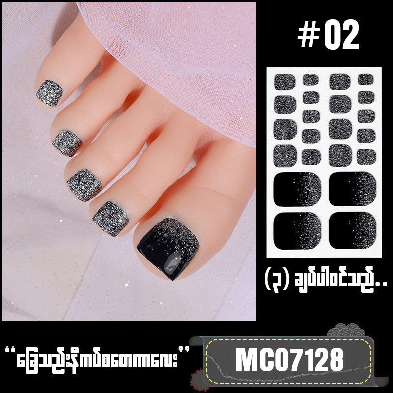 MC07128 ခြေသည်းနီကပ် စတေကာလေး Top Nail Stickers