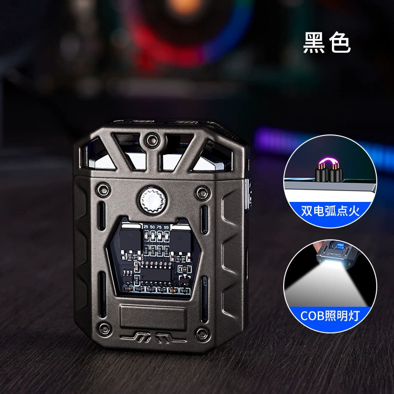TG00186 Mecha Double Arc Type-C အားပြန်သွင်းနိုင်သော မီးခြစ်